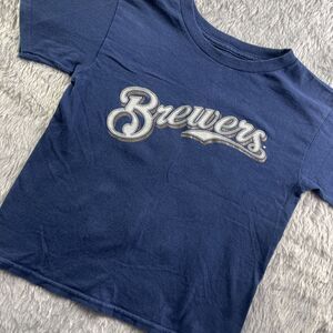 Milwaukee Brewers Christian Yelich Shirt Youth Small Blue White Gold Baseball